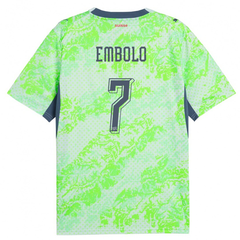 Danxen Niño Camiseta Suiza Breel Embolo #7 Verde Marino 2ª Equipación 26-28 La Camisa México
