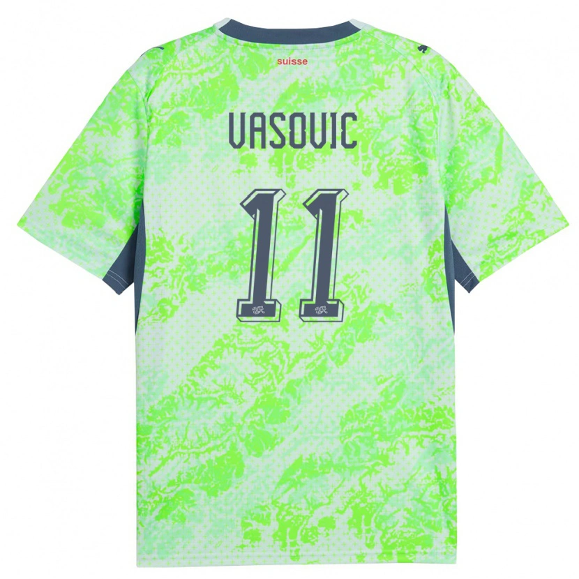 Danxen Niño Camiseta Suiza Andrej Vasovic #11 Verde Marino 2ª Equipación 26-28 La Camisa México