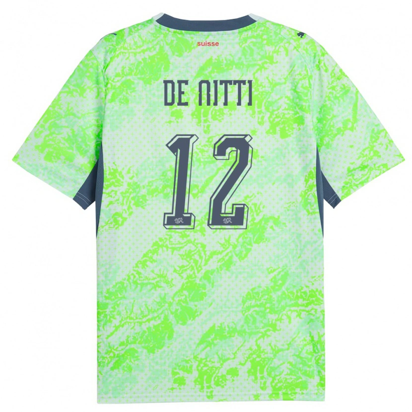 Danxen Niño Camiseta Suiza Gianni De Nitti #12 Verde Marino 2ª Equipación 26-28 La Camisa México