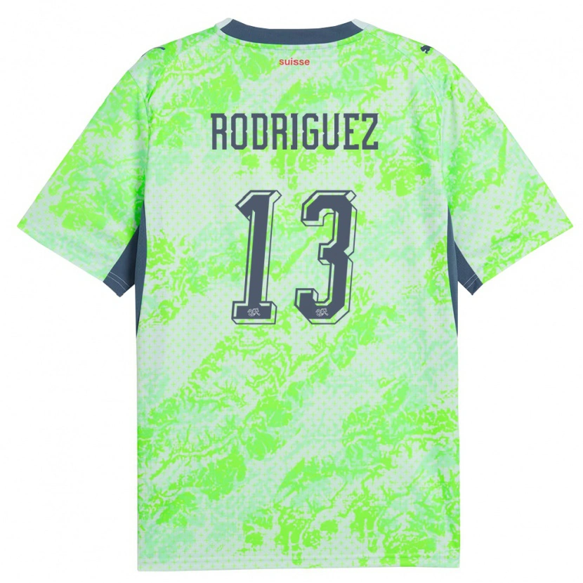 Danxen Niño Camiseta Suiza Ricardo Rodríguez #13 Verde Marino 2ª Equipación 26-28 La Camisa México