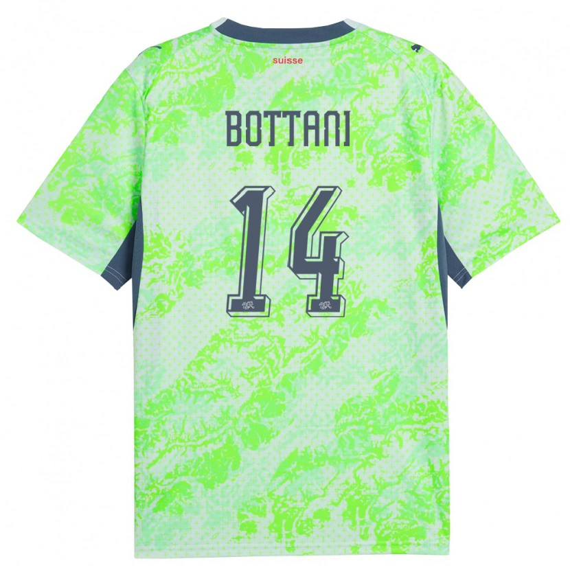 Danxen Niño Camiseta Suiza Mattia Bottani #14 Verde Marino 2ª Equipación 26-28 La Camisa México