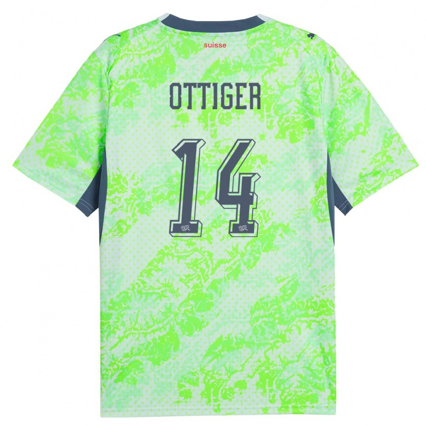Danxen Niño Camiseta Suiza Severin Ottiger #14 Verde Marino 2ª Equipación 26-28 La Camisa México