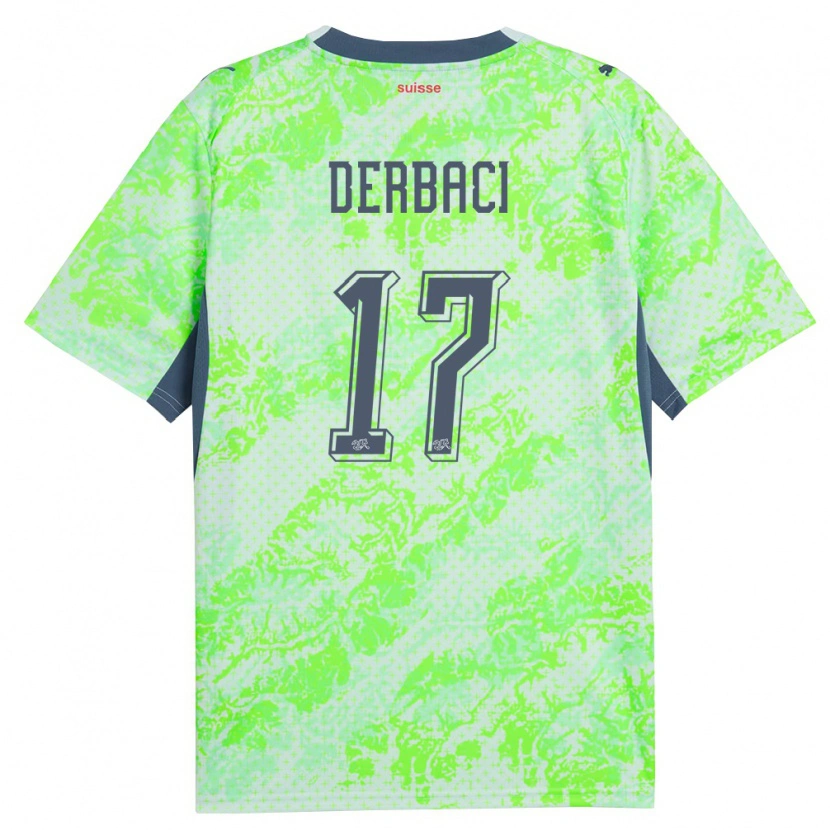 Danxen Niño Camiseta Suiza Dorian Derbaci #17 Verde Marino 2ª Equipación 26-28 La Camisa México