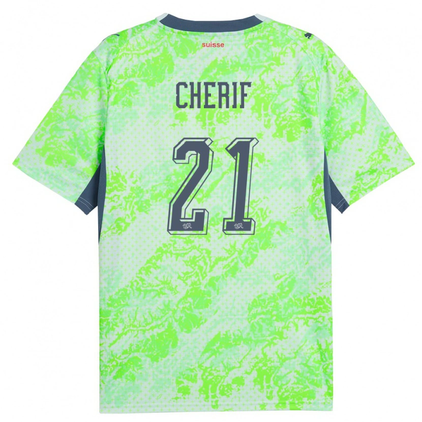 Danxen Niño Camiseta Suiza Kader Cherif #21 Verde Marino 2ª Equipación 26-28 La Camisa México