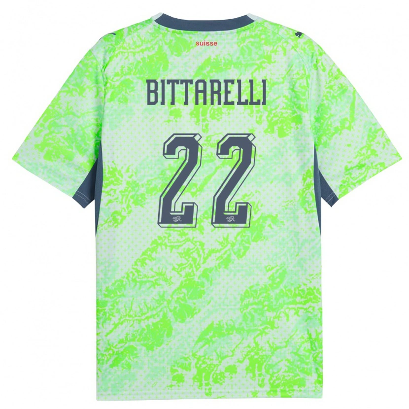 Danxen Niño Camiseta Suiza Lorenzo Bittarelli #22 Verde Marino 2ª Equipación 26-28 La Camisa México