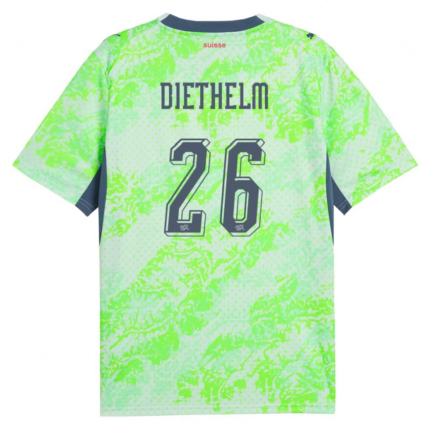 Danxen Niño Camiseta Suiza Thierry Diethelm #26 Verde Marino 2ª Equipación 26-28 La Camisa México