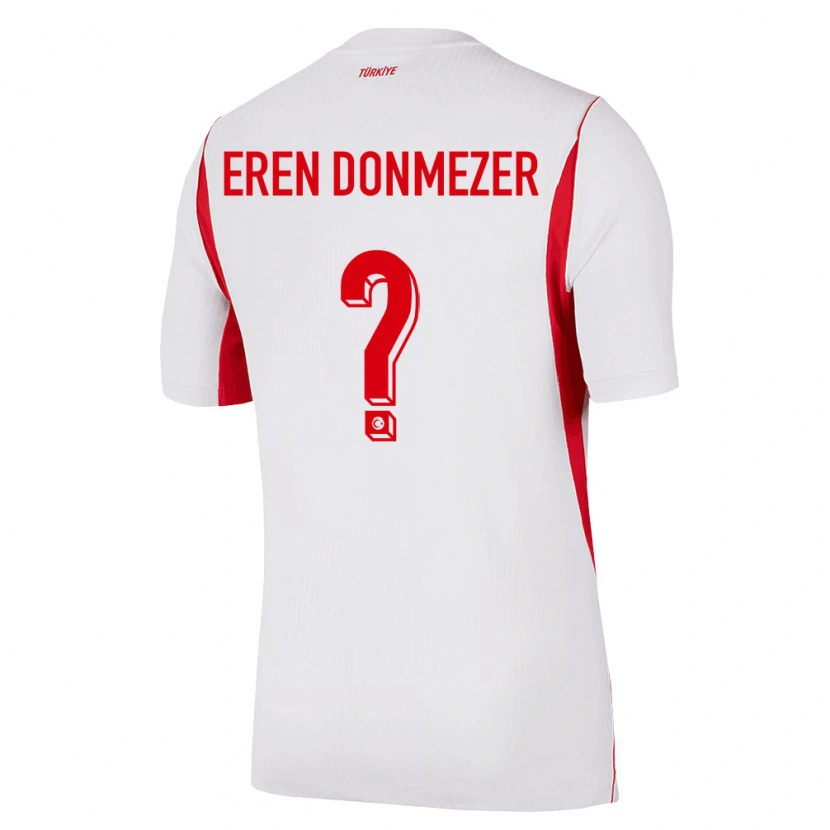 Danxen Niño Camiseta Turquía Deniz Eren Dönmezer #0 Blanco Rojo Borgoña 2ª Equipación 26-28 La Camisa México
