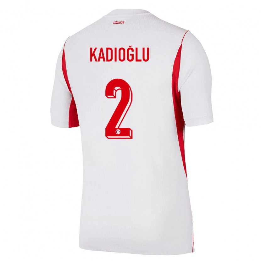 Danxen Niño Camiseta Turquía Muhammed Kadıoğlu #2 Blanco Rojo Borgoña 2ª Equipación 26-28 La Camisa México