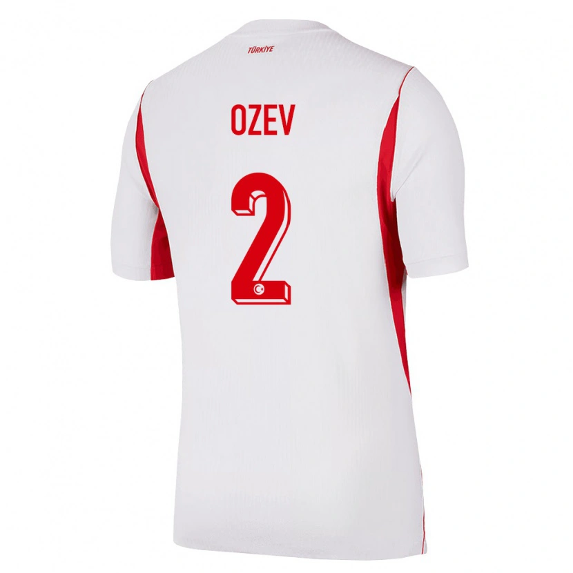Danxen Niño Camiseta Turquía Ümran Özev #2 Blanco Rojo Borgoña 2ª Equipación 26-28 La Camisa México