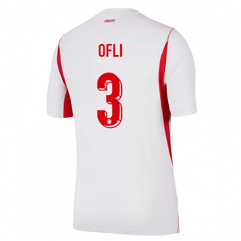 Danxen Niño Camiseta Turquía Deniz Ofli #3 Blanco Rojo Borgoña 2ª Equipación 26-28 La Camisa México