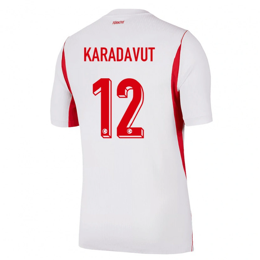 Danxen Niño Camiseta Turquía Ayaz Karadavut #12 Blanco Rojo Borgoña 2ª Equipación 26-28 La Camisa México