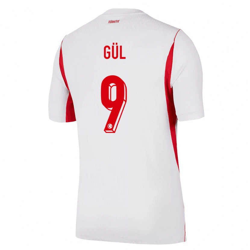 Danxen Niño Camiseta Turquía Deniz Gül #9 Blanco Rojo Borgoña 2ª Equipación 26-28 La Camisa México