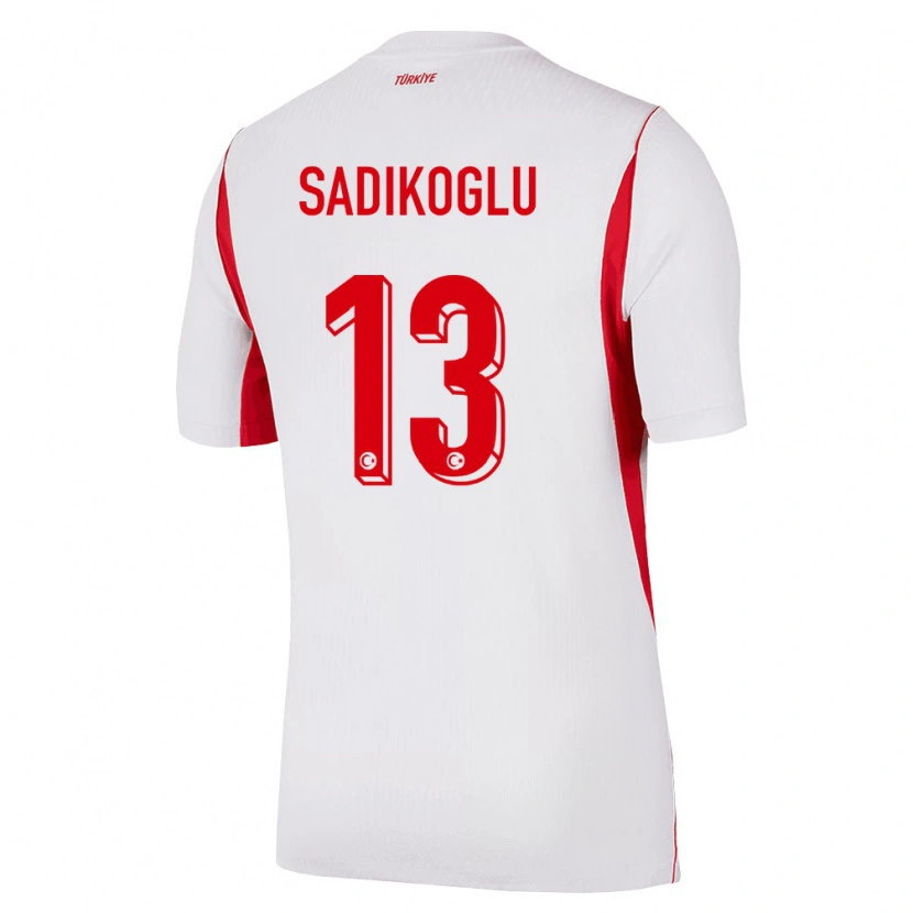 Danxen Niño Camiseta Turquía Birgül Sadıkoğlu #13 Blanco Rojo Borgoña 2ª Equipación 26-28 La Camisa México