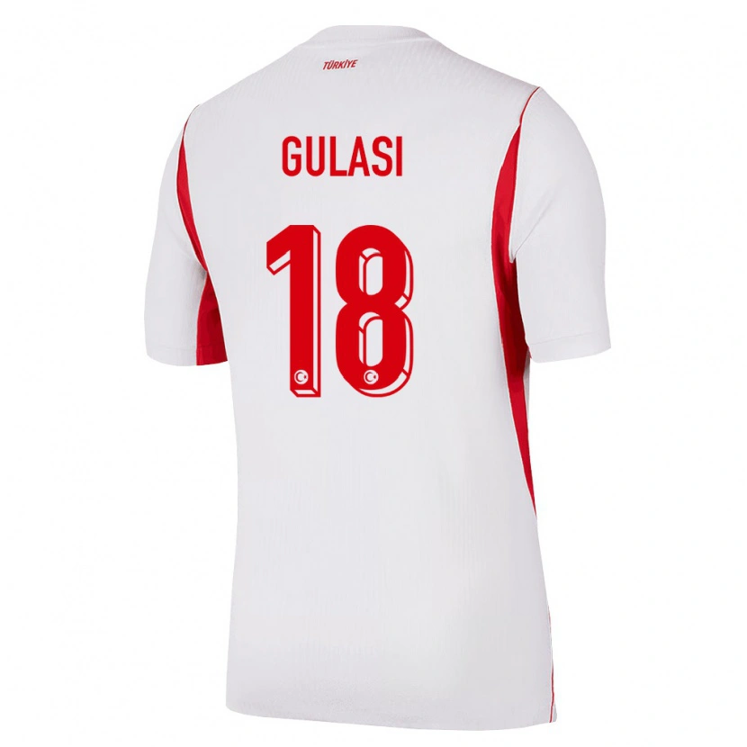 Danxen Niño Camiseta Turquía Ayman Gulasi #18 Blanco Rojo Borgoña 2ª Equipación 26-28 La Camisa México