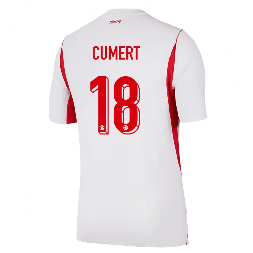 Danxen Niño Camiseta Turquía Ecem Cumert #18 Blanco Rojo Borgoña 2ª Equipación 26-28 La Camisa México