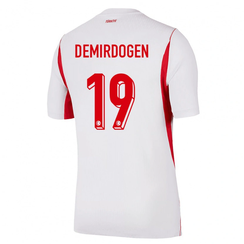 Danxen Niño Camiseta Turquía Neslihan Demirdögen #19 Blanco Rojo Borgoña 2ª Equipación 26-28 La Camisa México