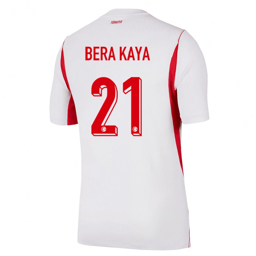 Danxen Niño Camiseta Turquía Furkan Bera Kaya #21 Blanco Rojo Borgoña 2ª Equipación 26-28 La Camisa México