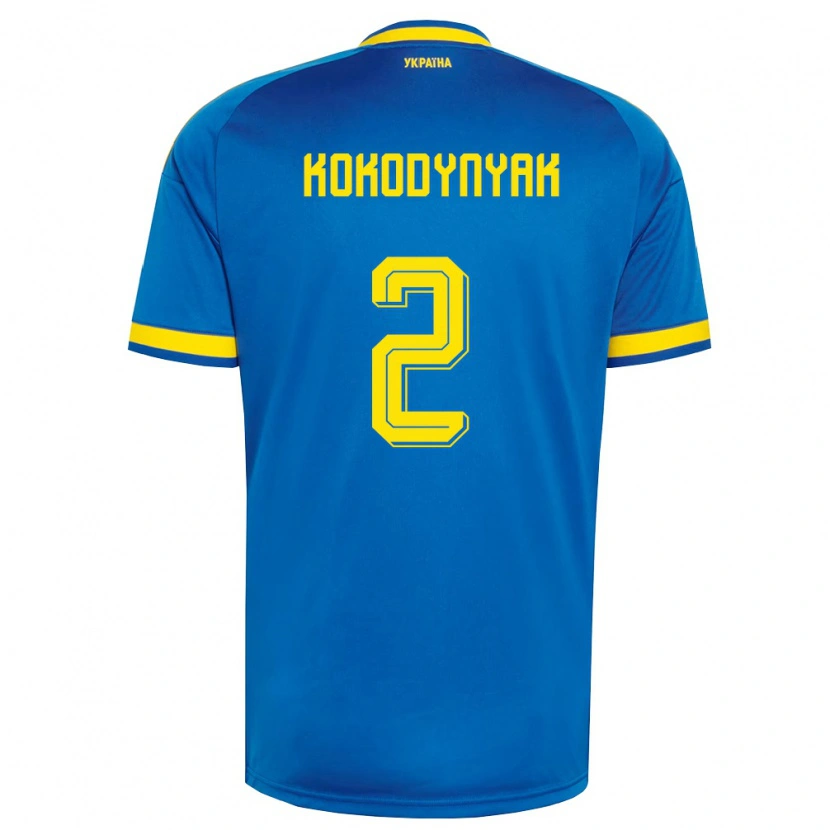 Danxen Niño Camiseta Ucrania Yuriy Kokodynyak #2 Azul Amarillo Marino 2ª Equipación 26-28 La Camisa México