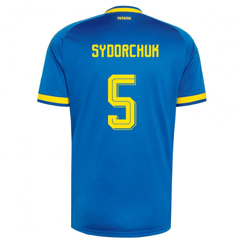 Danxen Niño Camiseta Ucrania Sergiy Sydorchuk #5 Azul Amarillo Marino 2ª Equipación 26-28 La Camisa México