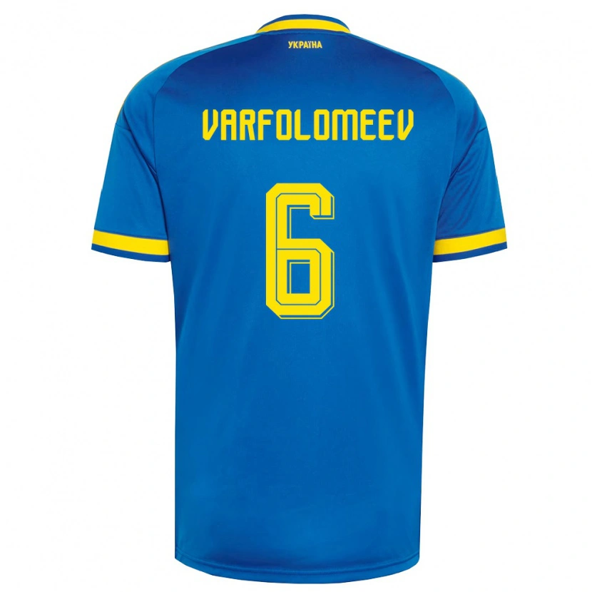 Danxen Niño Camiseta Ucrania Ivan Varfolomeev #6 Azul Amarillo Marino 2ª Equipación 26-28 La Camisa México