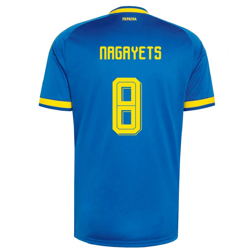 Danxen Niño Camiseta Ucrania Ivan Nagayets #8 Azul Amarillo Marino 2ª Equipación 26-28 La Camisa México