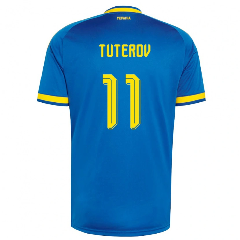 Danxen Niño Camiseta Ucrania Timur Tuterov #11 Azul Amarillo Marino 2ª Equipación 26-28 La Camisa México