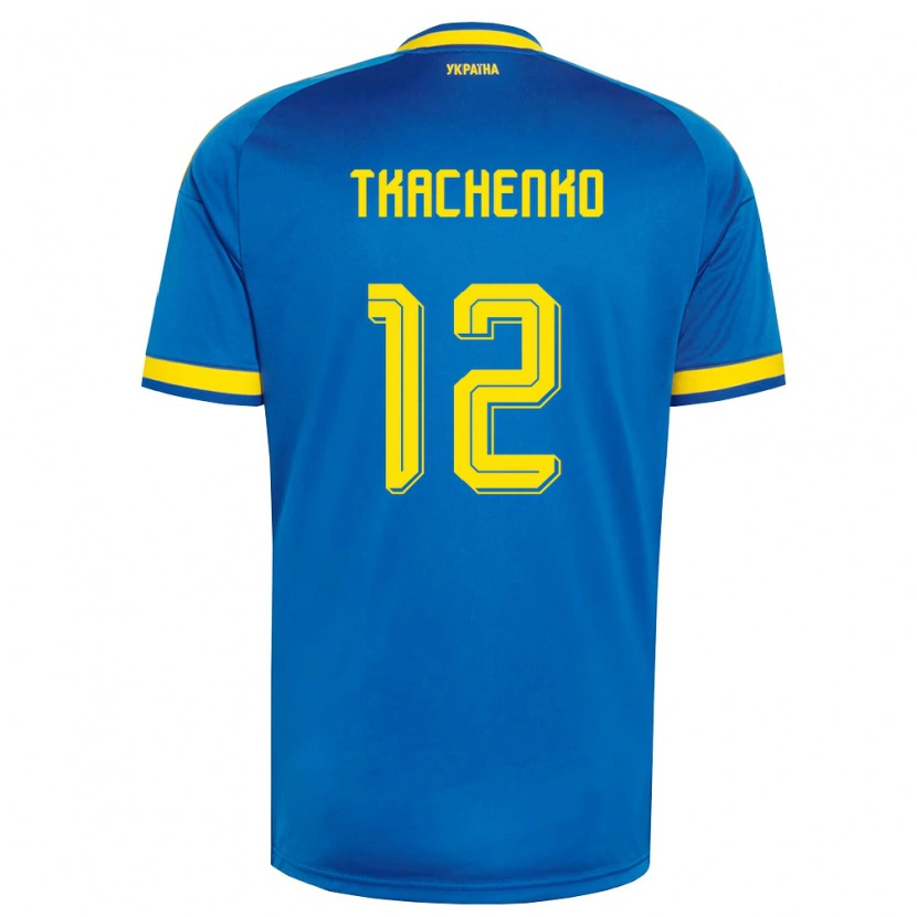 Danxen Niño Camiseta Ucrania Fedir Tkachenko #12 Azul Amarillo Marino 2ª Equipación 26-28 La Camisa México