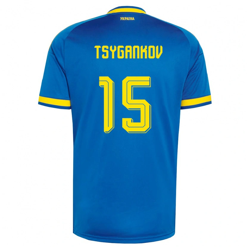 Danxen Niño Camiseta Ucrania Viktor Tsygankov #15 Azul Amarillo Marino 2ª Equipación 26-28 La Camisa México
