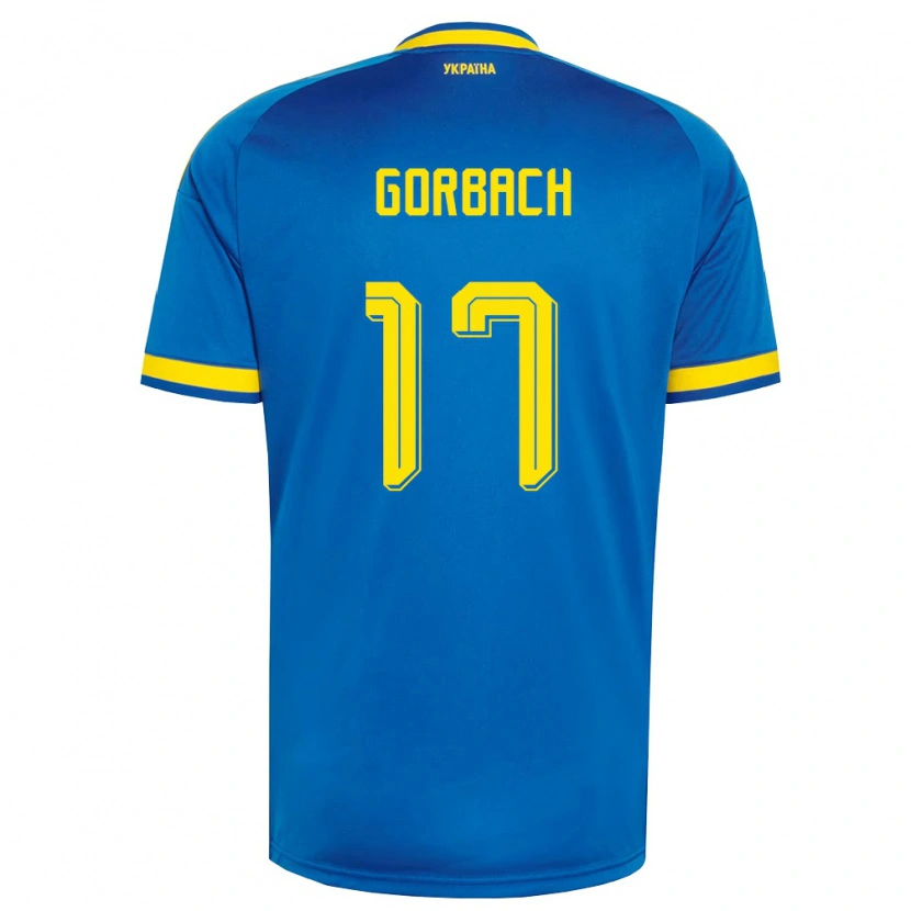 Danxen Niño Camiseta Ucrania Igor Gorbach #17 Azul Amarillo Marino 2ª Equipación 26-28 La Camisa México