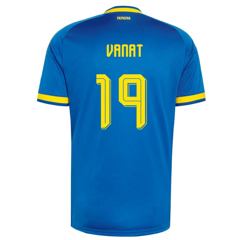 Danxen Niño Camiseta Ucrania Vladyslav Vanat #19 Azul Amarillo Marino 2ª Equipación 26-28 La Camisa México