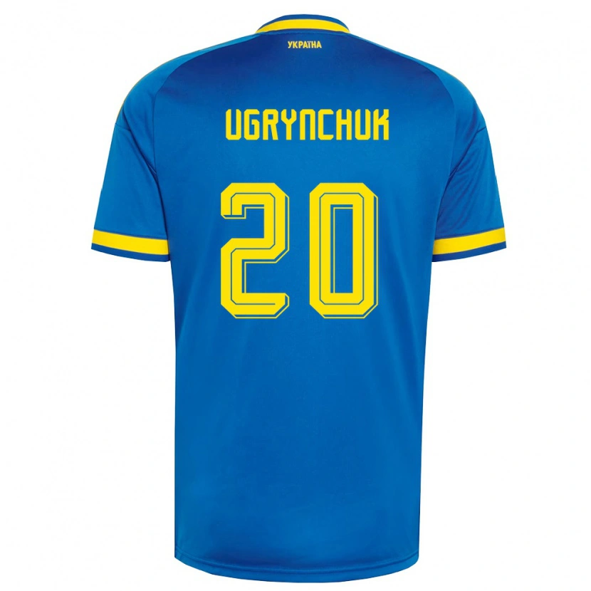 Danxen Niño Camiseta Ucrania Artem Ugrynchuk #20 Azul Amarillo Marino 2ª Equipación 26-28 La Camisa México