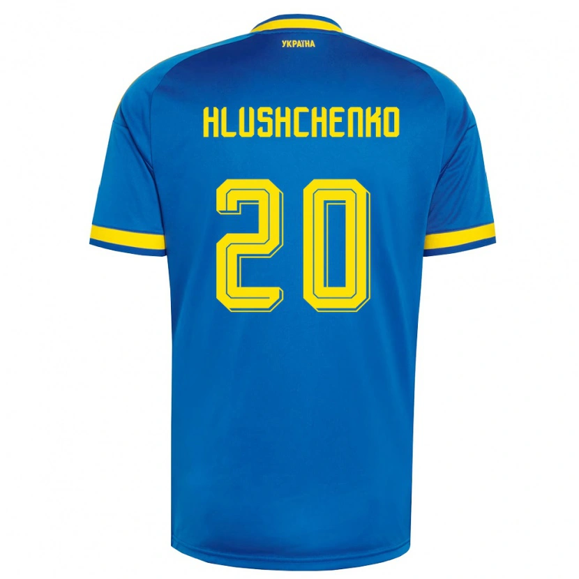Danxen Niño Camiseta Ucrania Inna Hlushchenko #20 Azul Amarillo Marino 2ª Equipación 26-28 La Camisa México