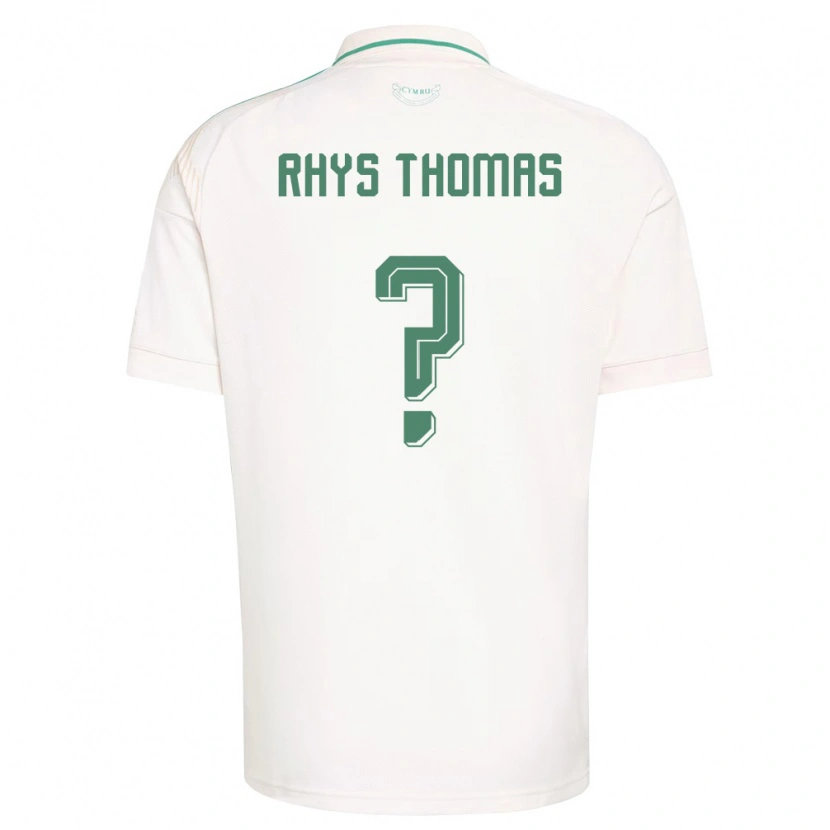 Danxen Niño Camiseta Gales Rhys Thomas #0 Blanco Marrón Verde 2ª Equipación 26-28 La Camisa México