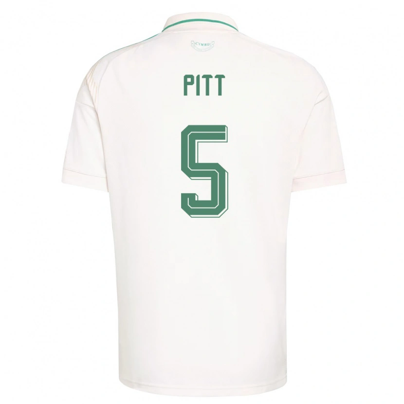 Danxen Niño Camiseta Gales Theo Pitt #5 Blanco Marrón Verde 2ª Equipación 26-28 La Camisa México