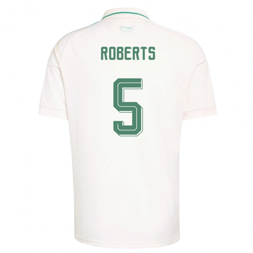 Danxen Niño Camiseta Gales Rhiannon Roberts #5 Blanco Marrón Verde 2ª Equipación 26-28 La Camisa México
