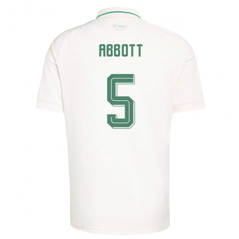 Danxen Niño Camiseta Gales George Abbott #5 Blanco Marrón Verde 2ª Equipación 26-28 La Camisa México