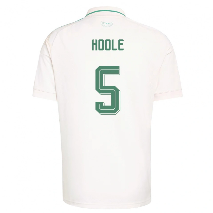 Danxen Niño Camiseta Gales Luca Hoole #5 Blanco Marrón Verde 2ª Equipación 26-28 La Camisa México