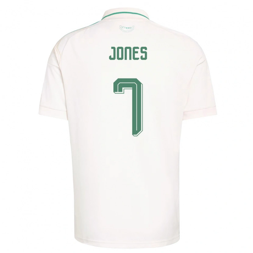 Danxen Niño Camiseta Gales Emma Jones #7 Blanco Marrón Verde 2ª Equipación 26-28 La Camisa México