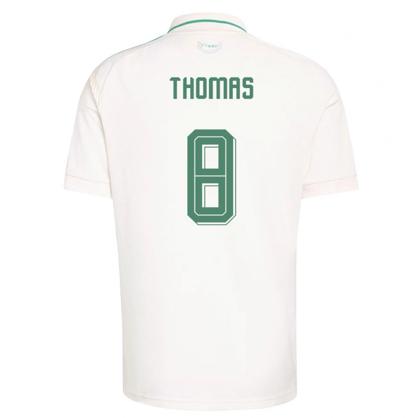 Danxen Niño Camiseta Gales Isaac Thomas #8 Blanco Marrón Verde 2ª Equipación 26-28 La Camisa México