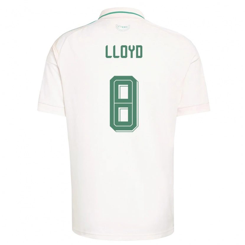 Danxen Niño Camiseta Gales Ben Lloyd #8 Blanco Marrón Verde 2ª Equipación 26-28 La Camisa México