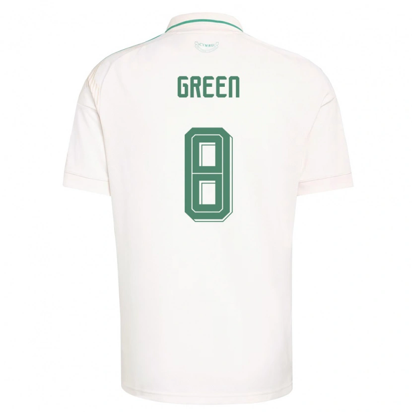 Danxen Niño Camiseta Gales Clayton Green #8 Blanco Marrón Verde 2ª Equipación 26-28 La Camisa México