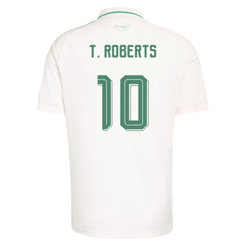 Danxen Niño Camiseta Gales Tyler Roberts #10 Blanco Marrón Verde 2ª Equipación 26-28 La Camisa México