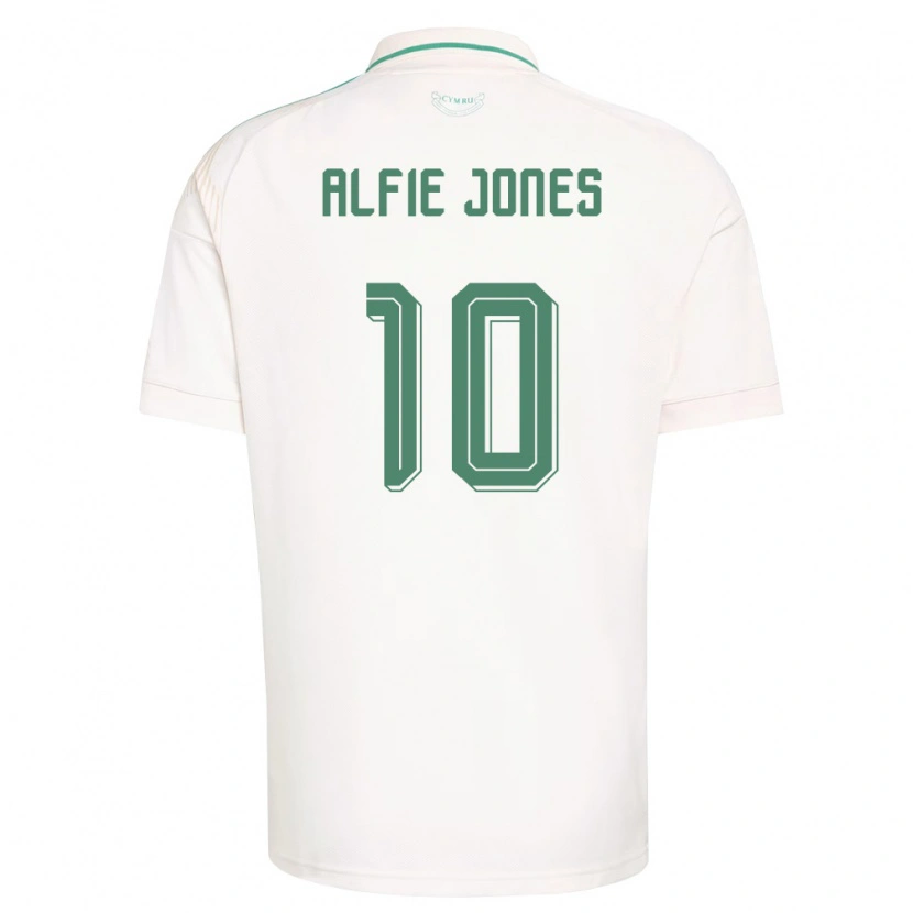 Danxen Niño Camiseta Gales Alfie Jones #10 Blanco Marrón Verde 2ª Equipación 26-28 La Camisa México