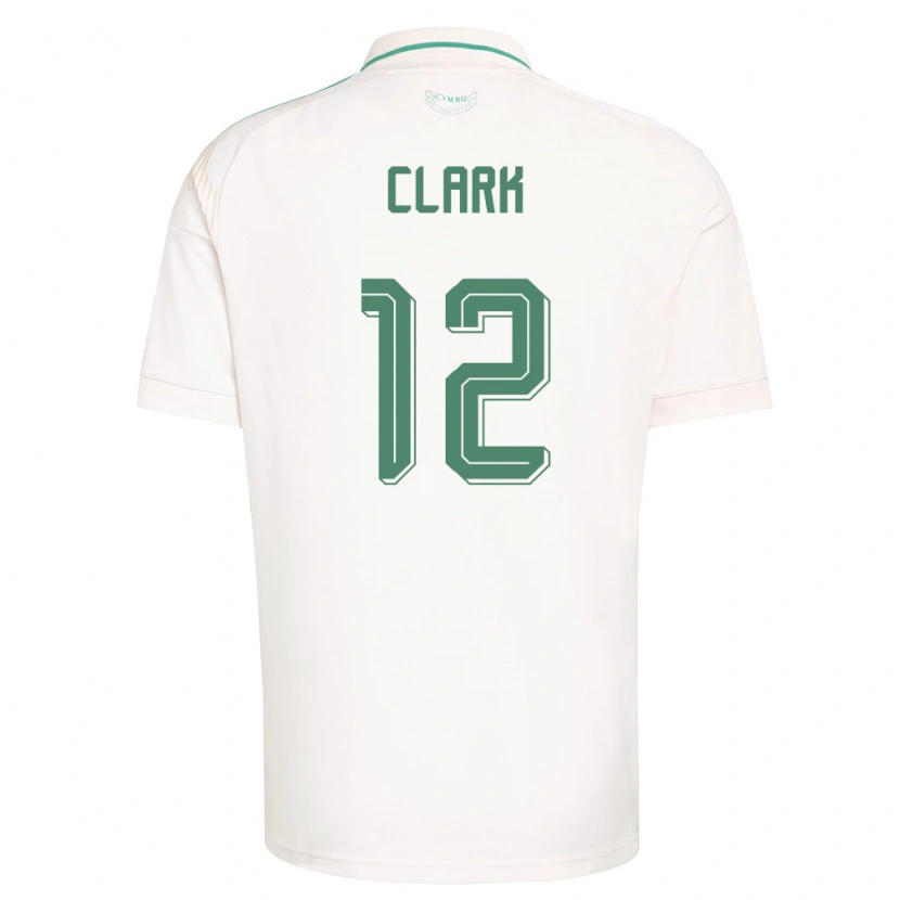 Danxen Niño Camiseta Gales Olivia Clark #12 Blanco Marrón Verde 2ª Equipación 26-28 La Camisa México