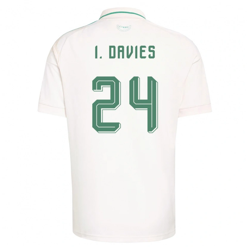 Danxen Niño Camiseta Gales Isaak Davies #24 Blanco Marrón Verde 2ª Equipación 26-28 La Camisa México