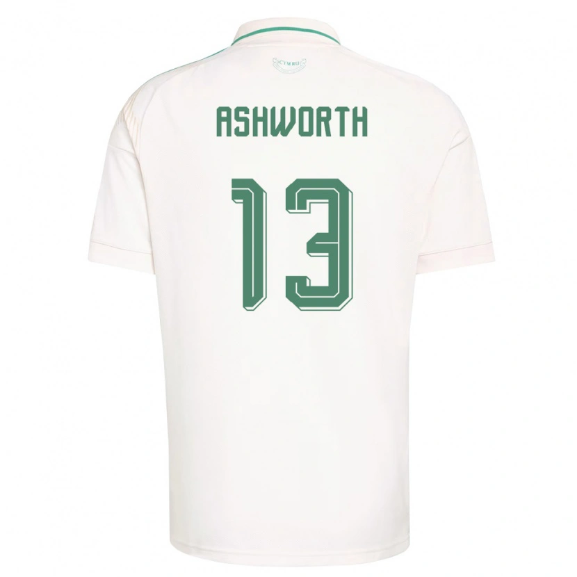 Danxen Niño Camiseta Gales Fin Ashworth #13 Blanco Marrón Verde 2ª Equipación 26-28 La Camisa México
