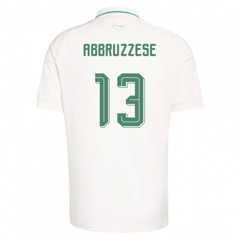 Danxen Niño Camiseta Gales Rhys Abbruzzese #13 Blanco Marrón Verde 2ª Equipación 26-28 La Camisa México