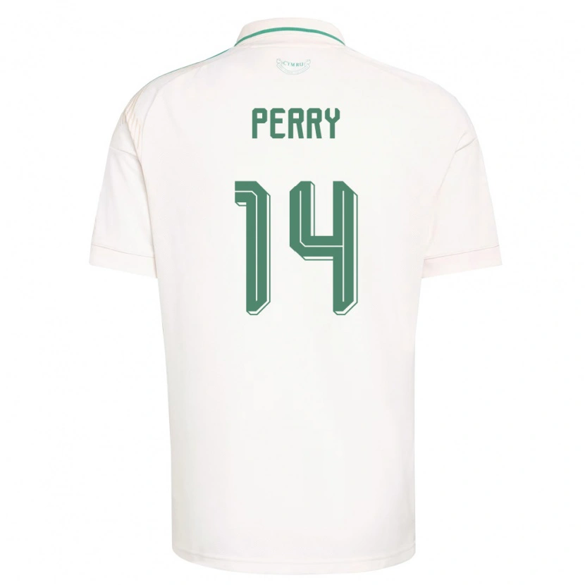 Danxen Niño Camiseta Gales Harlan Perry #14 Blanco Marrón Verde 2ª Equipación 26-28 La Camisa México