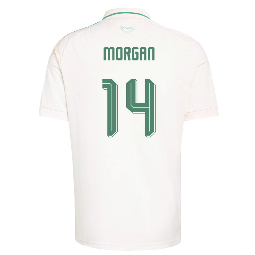 Danxen Niño Camiseta Gales George Morgan #14 Blanco Marrón Verde 2ª Equipación 26-28 La Camisa México