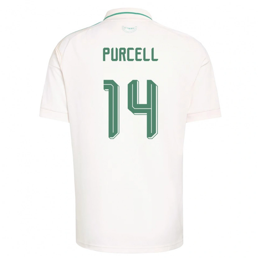 Danxen Niño Camiseta Gales Benjamin Purcell #14 Blanco Marrón Verde 2ª Equipación 26-28 La Camisa México